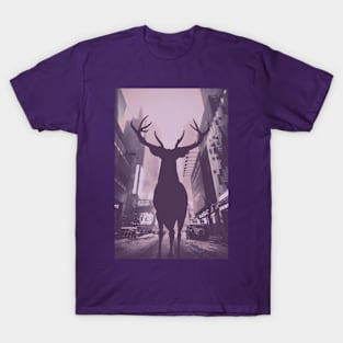 Purple Deer in the City T-Shirt